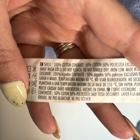 English Factory Tie Front Ruffle Sleeve Long Sleeve Blouse Size Medium - Picture 3 of 5